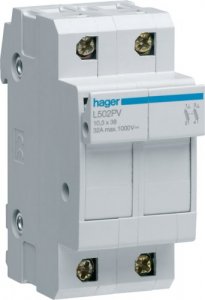 Hager Podstawa bezpiecznikowa modułowa PV 2P 10x38mm 32A 1000V DC L502PV 1