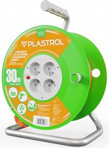 Plastrol przedłużacz bębnowy Standard Line 30m H05VV-F 3x1,5 4xGS 16A pomarańczowy (W-98949) 2