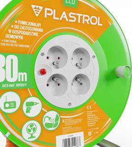 Plastrol przedłużacz bębnowy Standard Line 30m H05VV-F 3x1,5 4xGS 16A pomarańczowy (W-98949) 6