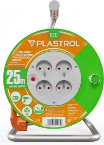 Plastrol przedłużacz bębnowy Standard Line 25m H05VV-F 3x1,5 4xGS 16A pomarańczowy (W-98948) 10