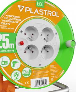 Plastrol przedłużacz bębnowy Standard Line 25m H05VV-F 3x1,5 4xGS 16A pomarańczowy (W-98948) 5