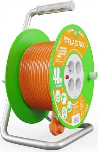 Plastrol przedłużacz bębnowy Standard Line 40m H05VV-F 3x1,5 4xGS 16A pomarańczowy (W-98950) 3