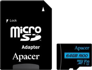 Karta Apacer Secure Digital MicroSDXC 64 GB Class 10 UHS-I/U3 V30 (AP64GMCSX10U7-R) 1