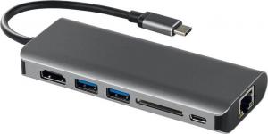 Stacja/replikator Deltaco USB-C (USBC-1266) 1