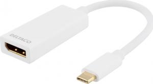 Adapter USB Deltaco USB-C - DisplayPort Biały  (DELTACO USBC-DP1 - USB-C 3.1) 1