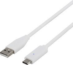 Kabel USB Deltaco USB-A - USB-C 2 m Biały (Deltaco USB Type-C cable - 2m USB Type) 1