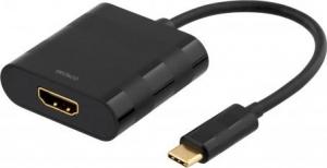 Adapter USB Deltaco USB-C - HDMI Czarny  (Deltaco USBC-HDMI ekstern videoadapter) 1