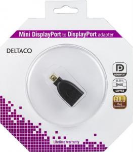 Adapter AV Deltaco DisplayPort Mini - DisplayPort czarny (Deltaco MDP-DP - DisplayPort adapter) 3
