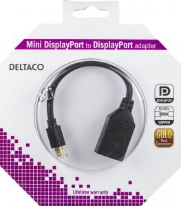 Adapter AV Deltaco DisplayPort Mini - DisplayPort czarny (Deltaco MDP-DP1 - 15cm Mini DisplayPor) 3
