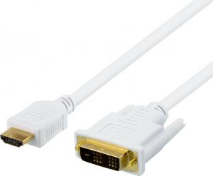 Kabel Deltaco HDMI - DVI-D 2m biały (DELTACO HDMI-112AD - videokabel - 2 m) 1