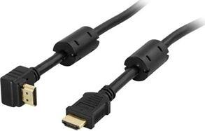 Kabel Deltaco HDMI - HDMI 5m czarny (Deltaco HDMI-1050V - HDMI kabel vinklet) 1