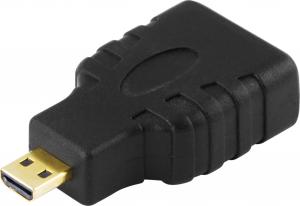 Adapter AV Deltaco HDMI Micro - HDMI czarny (Deltaco HDMI-24 adapter - Micro HDMI T) 1