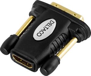 Adapter AV Deltaco HDMI - DVI-D czarny 2