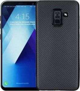 Etui Carbon Fiber Samsung A8 A530 2018 czarny/black 1