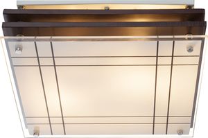 Lampa sufitowa Globo Plafon drewniany brązowy Globo KADAVU z drewna 48089 1
