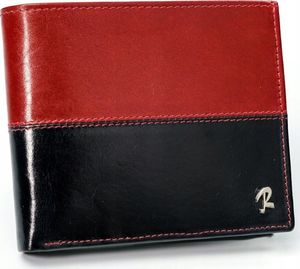 Rovicky Skórzany portfel męski ROVICKY poziomy ze skóry N01-VT2 BLACK-RED 1