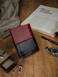 Rovicky Skórzany portfel męski ROVICKY pionowy ze skóry N4-VT2 BLACK-RED 3