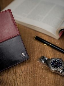 Rovicky Skórzany portfel męski ROVICKY pionowy ze skóry N4-VT2 BLACK-RED 4