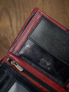 Rovicky Skórzany portfel męski ROVICKY pionowy ze skóry N4-VT2 BLACK-RED 10