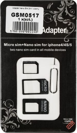 M-Life Adapter Nano Sim 3w1 Czarny (GSM0517) 1