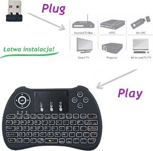 Klawiatura mini H9 Bezprzewodowa Czarna US (H9) 4