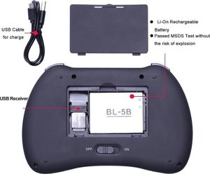 Klawiatura mini H9 Bezprzewodowa Czarna US (H9) 4