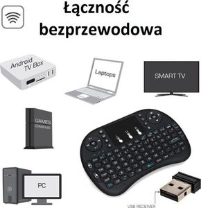 Klawiatura mini I8+ Bezprzewodowa Czarna US (I8+) 4