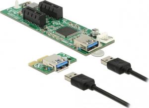 Delock Karta rozszerzeń PCI Express x1 > 2 x PCIe x1 z 30 cm kablem USB (41433) 1