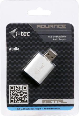 Adapter USB I-TEC USB - 3.5 minijack x2 Srebrny (U2AMETAL) 2