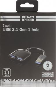 HUB USB Deltaco 2x USB-A 3.1 Gen1 (Deltaco UH-203 - hub - 2 porte - deskt) 2