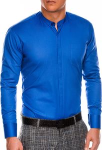 Ombre Koszula męska elegancka z długim rękawem K307 - niebieska L 1