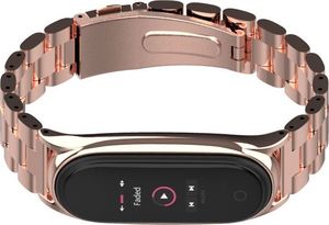 Tech-Protect Bransoleta stalowa Mi Smart Band 5 różowozłota 2
