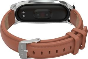 Tech-Protect Pasek skórzany Mi Smart Band 5 brązowy 3