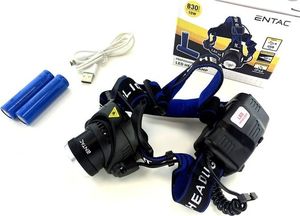 Latarka ENTAC Pakraunamas žibintas ant galvos ENTAC 10W USB 830lm 2