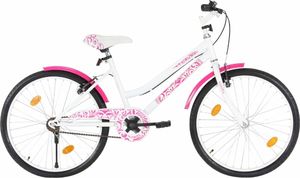 vidaXL Rower dla dzieci 24 cali różowo-biały 1