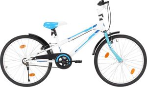 vidaXL Rower dla dzieci 24 cale niebiesko-biały 1