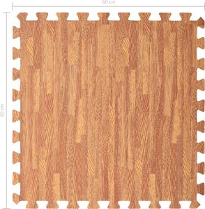 vidaXL Maty podłogowe, 12 szt, wzór drewna, 4,32 , pianka EVA 4