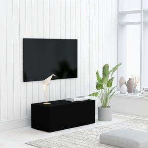 vidaXL Szafka pod TV, czarna, 80x34x30 cm, płyta wiórowa 1