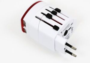 Omega Adapter podróżny 4 w 1+ 2 porty USB (42010) 2