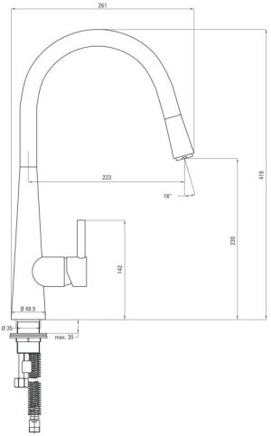 Bateria kuchenna Deante Aster stojąca chrom (BCA 072M) 2