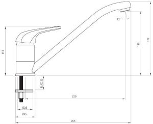 Bateria kuchenna Deante Funkia stojąca chrom (BEF 060M) 2