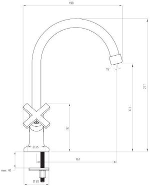 Bateria kuchenna Deante Lucerna stojąca chrom (BEL 060D) 3