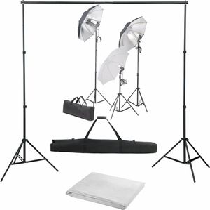Zestaw studyjny vidaXL Fotograficzny zestaw studyjny z lampami i tłem 1