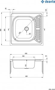 Zlewozmywak Deante Tango ZE6_0140 Stal satynowa 2