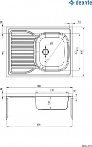 Zlewozmywak Deante Tango ZM6_311L Stal dekor, ociekacz po lewej stronie 2