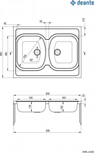 Zlewozmywak Deante Tango ZM6_3200 Stal dekor, głębokość komory 130 cm 2