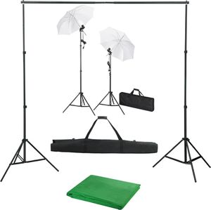 Zestaw studyjny vidaXL Fotograficzny zestaw studyjny z tłem, lampami i parasolkami 1