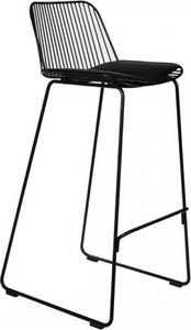 Intesi Krzesło barowe Dill High czarne z czarną poduszką 1