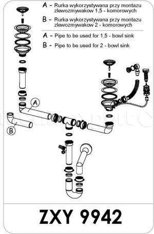 Syfon Deante Syfon rurowy podwójny 3,5" (ZXY 9942) 3