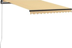 vidaXL Ręcznie zwijana markiza z LED, 300 x 250 cm, żółto-biała 3